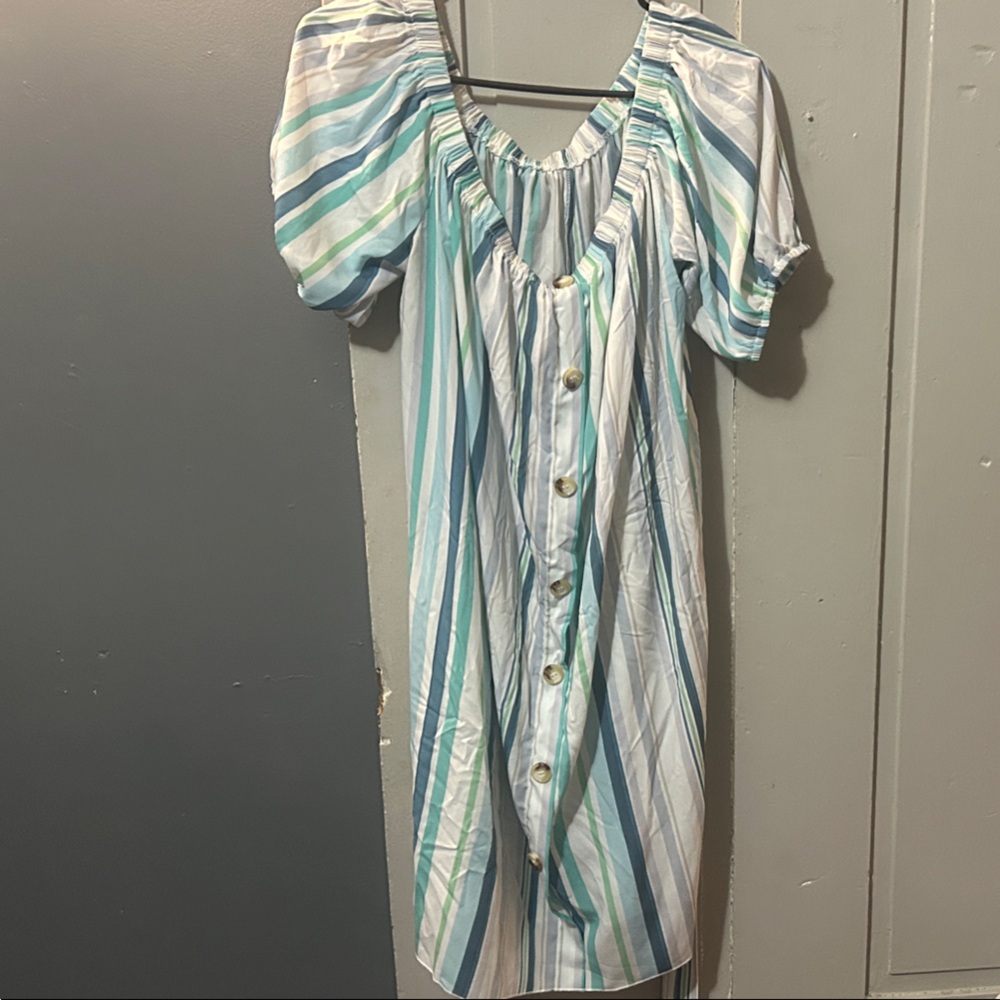 Striped Button-Down Dress